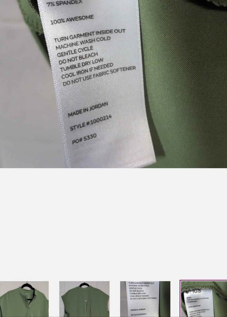 FIGS Rafaela Oversized Scrub Top - XL - EUC - Fern